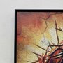 Tela Canvas Jesus com Coroa de Espinhos Arte Abstrata Colorida com Moldura Preta