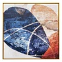 Tela em Canvas com Moldura Dourada: Arte Abstrata Cores Vibrantes 125x125 cm