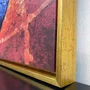 Tela em Canvas com Moldura Dourada: Arte Abstrata Cores Vibrantes 125x125 cm