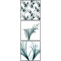 Trio de Quadros Flores na Cor Verde Água 3 Quadros de 30x30 cm