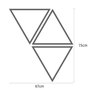 Trio de Quadros Triângulos Granada de Fumaça 67x75cm